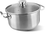 Lábas MagicHome Chloe, edény, 22 cm, 4 liter, üvegfedővel, rozsdamentes acél