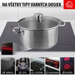 Casserole MagicHome Chloe, 26 cm, 6.6 L, with glass lid, stainless steel