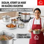 Fazék MagicHome Chloe, 24 cm, 8 literes, üvegfedővel, rozsdamentes acél