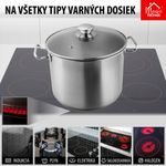 Pot MagicHome Chloe, 24 cm, 8 L, with glass lid, stainless steel