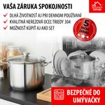 Fazék MagicHome Chloe, 26 cm, 10 literes, üvegfedővel, rozsdamentes acél