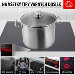 Fazék MagicHome Chloe, 26 cm, 10 literes, üvegfedővel, rozsdamentes acél