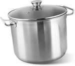 Fazék MagicHome Chloe, 26 cm, 10 literes, üvegfedővel, rozsdamentes acél