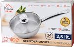 Fazék MagicHome Chloe, 30 cm, 15 literes, üvegfedővel, rozsdamentes acél