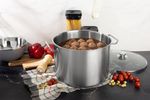 Fazék MagicHome Chloe, 30 cm, 15 literes, üvegfedővel, rozsdamentes acél