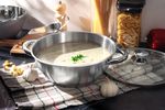 Wok edény MagicHome Chloe, 26 cm, 5 literes, üvegfedővel, rozsdamentes acél