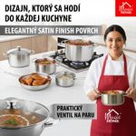 Wok edény MagicHome Chloe, 26 cm, 5 literes, üvegfedővel, rozsdamentes acél