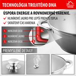 Wok edény MagicHome Chloe, 26 cm, 5 literes, üvegfedővel, rozsdamentes acél