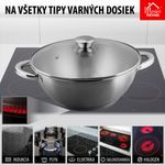 Wok edény MagicHome Chloe, 26 cm, 5 literes, üvegfedővel, rozsdamentes acél