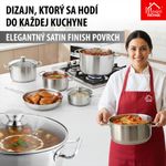 Edénykészlet MagicHome Chloe, serpenyő 24 cm, 3x lábas (3l, 4l és 6,6 l), nyeles lábas 2l, üvegfedőv