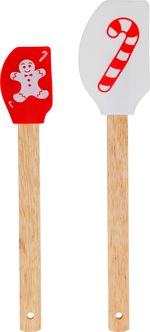 Spatula MagicHome, for baking/cooking, Christmas, silicone, red/white with print, Sellbox 18 sets