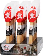 MagicHome sütő/főző spatula, karácsonyi, szilikon, piros/fehér nyomtatással, Eladó doboz 18 szett