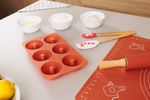 MagicHome sütő/főző spatula, karácsonyi, szilikon, piros/fehér nyomtatással, Eladó doboz 18 szett