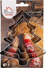 Süteménykiszúró MagicHome Vianoce, sütéshez, fenyőfa, forma, 3 db