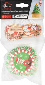 Paper and Picks Set MagicHome, Christmas, for baking muffins, 48-piece set
