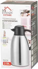 Termosz MagicHome, kávéhoz/teához, konferencia, rozsdamentes acél, 2000 ml