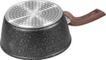 Nyeles lábas MagicHome Black Marble Line, üvegfedővel, 16 cm