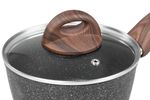 Nyeles lábas MagicHome Black Marble Line, üvegfedővel, 16 cm