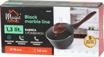 Nyeles lábas MagicHome Black Marble Line, üvegfedővel, 16 cm