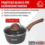 Nyeles lábas MagicHome Black Marble Line, üvegfedővel, 16 cm