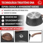 Nyeles lábas MagicHome Black Marble Line, üvegfedővel, 16 cm