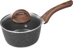 Nyeles lábas MagicHome Black Marble Line, üvegfedővel, 16 cm