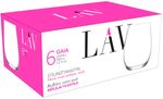 Glass LAV Gaia, for water, 360 ml, 63x100 mm, pack of 6 pcs
