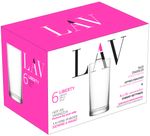 Pohár LAV Liberty, üveg, vízhez, 295 ml, 62x133 mm, 6 db-os csomag