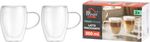 MagicHome Latte Macchiato Cup for Coffee/Tea, Double Wall Thermo, 350 ml, Pack of 2 pcs