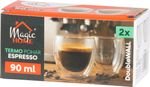 MagicHome Espresso Cup for coffee/tea, double-wall thermo, 90 ml, pack of 2 pcs