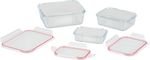 Doboz MagicHome, készlet 3 db, üveg, téglalap alakú, fedéllel, 400/900/1900 ml