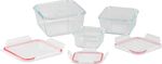 Doboz MagicHome, 3 darabos készlet, üveg, négyzet alakú, fedéllel, 450/1000/1900 ml