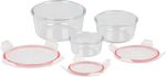 Container MagicHome, set of 3 pcs, glass, round, with lid, 370/800/1500 ml
