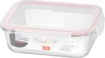 Container MagicHome, rectangular, 1000 ml, with lid, Clip, glass