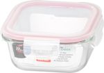 Container MagicHome, square, 520 ml, with lid, Clip, glass