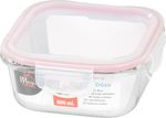 Container MagicHome, square, 800 ml, with lid, Clip, glass
