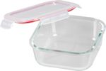 Container MagicHome, square, 1200 ml, with lid, Clip, glass