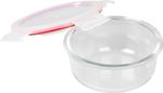 Dóza MagicHome, okrúhla, 650 ml, s vekom, Clip, sklenená a plastová
