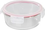 Tárolóedény MagicHome, Kerek, 950 ml, fedéllel, Clip, üveg