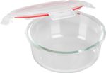 Tárolóedény MagicHome, Kerek, 950 ml, fedéllel, Clip, üveg