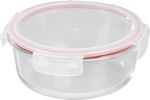 Tárolóedény MagicHome, Kerek, 1300 ml, fedéllel, Clip, üveg