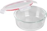 Dóza MagicHome, okrúhla, 1300 ml, s vekom, Clip, sklenená a plastová