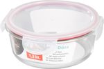Container MagicHome, round, 1300 ml, with lid, Clip, glass