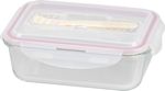 Tárolóedény MagicHome, Téglalap alakú, 1000 ml, fedéllel, evőeszközzel, Clip