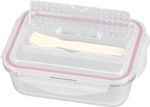 Tárolóedény MagicHome, Téglalap alakú, 1000 ml, fedéllel, evőeszközzel, Clip
