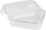 MagicHome üveg tárolódoboz, téglalap alakú, 1500 ml, fedővel, szellőző szeleppel