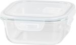 Tároló MagicHome, üveg, négyzetes, 800 ml, fedővel, szellőző szeleppel