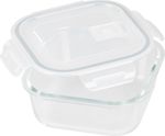 Tároló MagicHome, üveg, négyzetes, 800 ml, fedővel, szellőző szeleppel