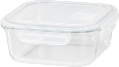Tároló MagicHome, üveg, négyzetes, 1200 ml, fedővel, szellőző szeleppel