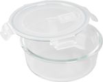 Dóza MagicHome, sklenená, okrúhla, 950 ml, s vekom, s ventilom na odvetrávanie